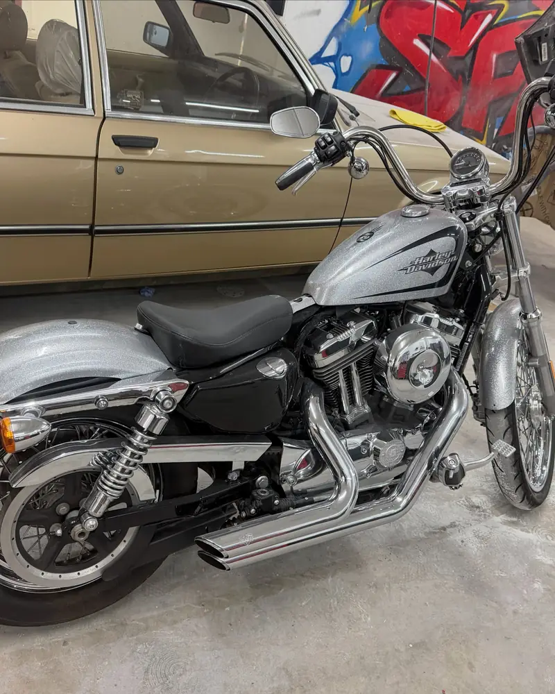 Harley-Davidson Sportster finished in black candy with silver flake